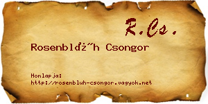 Rosenblüh Csongor névjegykártya